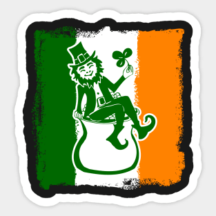 Irish Flag Lucky Leprechaun Sticker